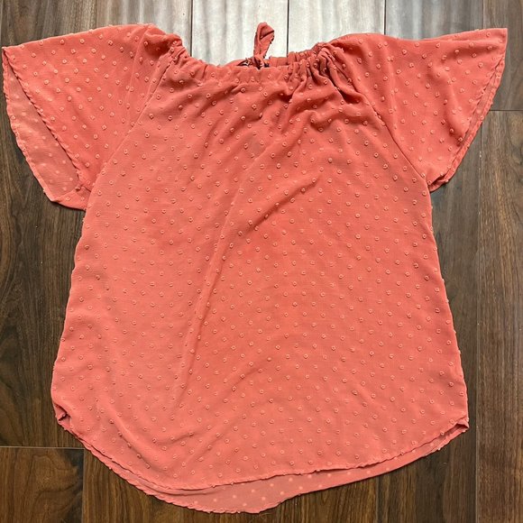 Peach/Coral Flowy Top - Picture 1 of 2